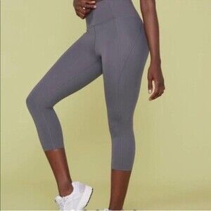 Girlfriend Collective High Rise Cropped Leggings Gray Women’s Size Small